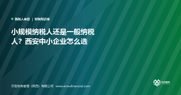 小规模纳税人还是一般纳税人?西安中小企业怎么选