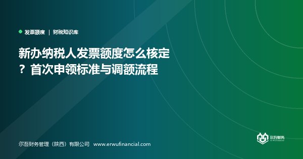 新办纳税人发票额度怎么核定？首次申领标准与调额流程