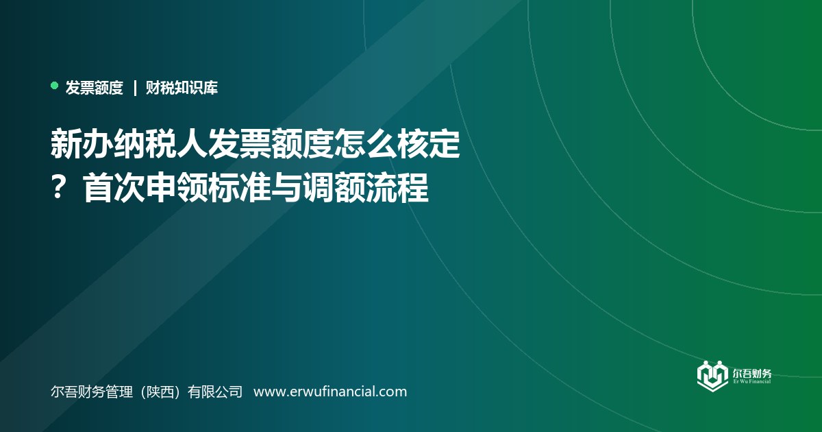 新办纳税人发票额度怎么核定？首次申领标准与调额流程
